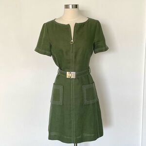 Olive Green Tory Burch Linen Dress Size 2 Worn Once